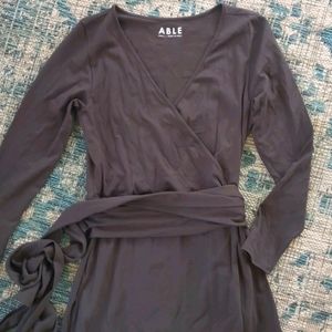 ABLE Live Fashionable S Black Wrap Dress NWOT